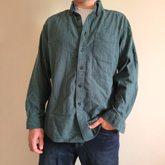 L.L. Bean Men’s Flannel Shirt – Traditional Fit – Houndstooth Pattern – Size M - Picture 1 of 9